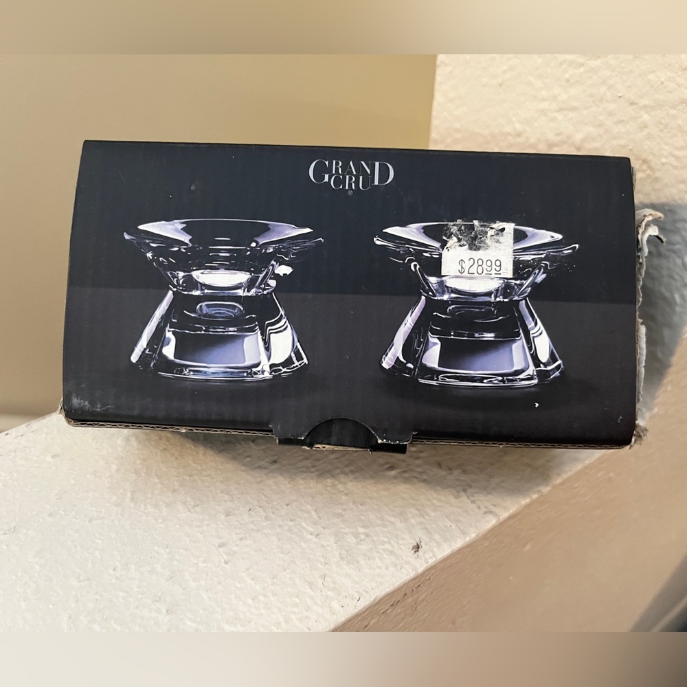 Grand CRU. Roseendahl Copenhagan Glass Blue Votives. NWT. Denmark.
